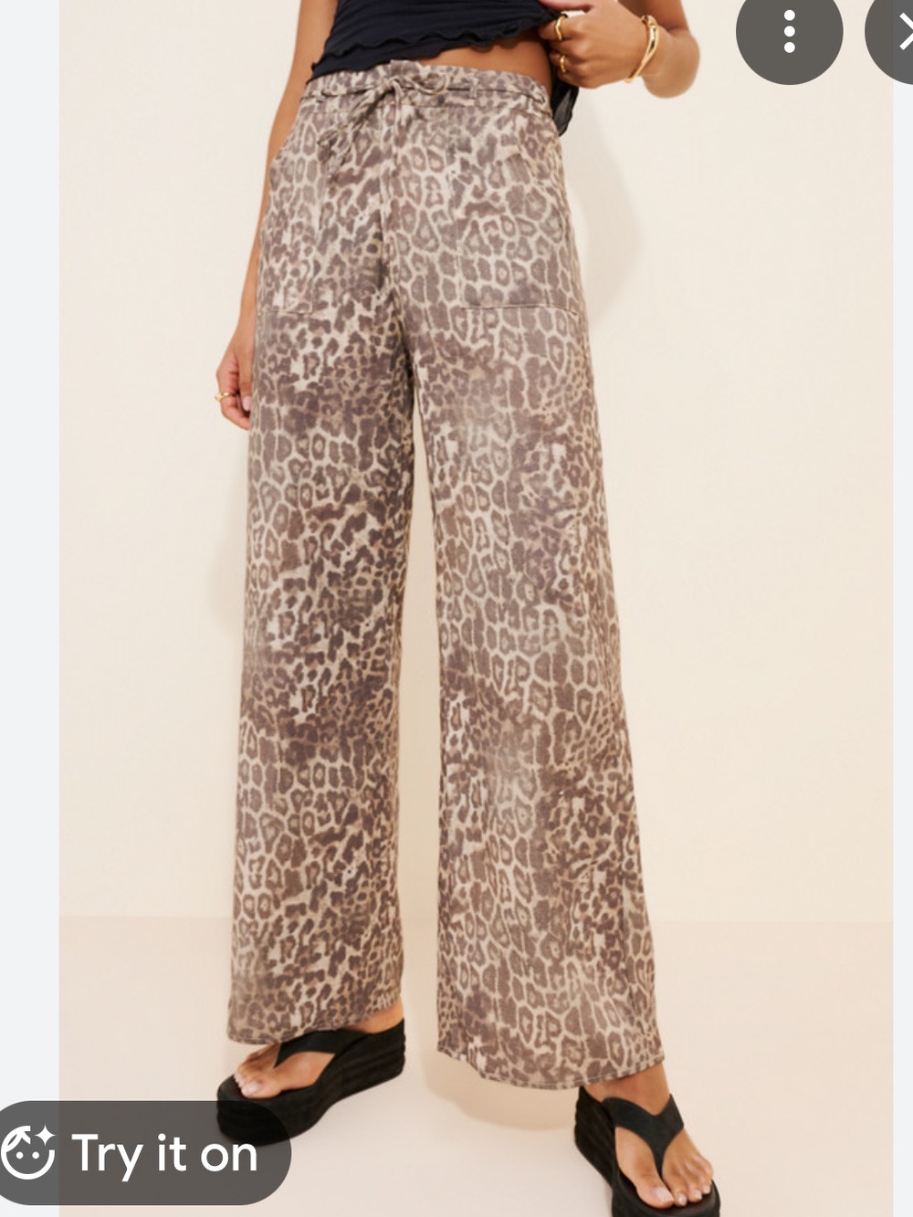 Little Lies Leopard Wide-Leg Pants